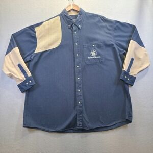 Smith & Wesson Men's Blue Long Sleeve Button Up Shooting Shirt Size 2XL